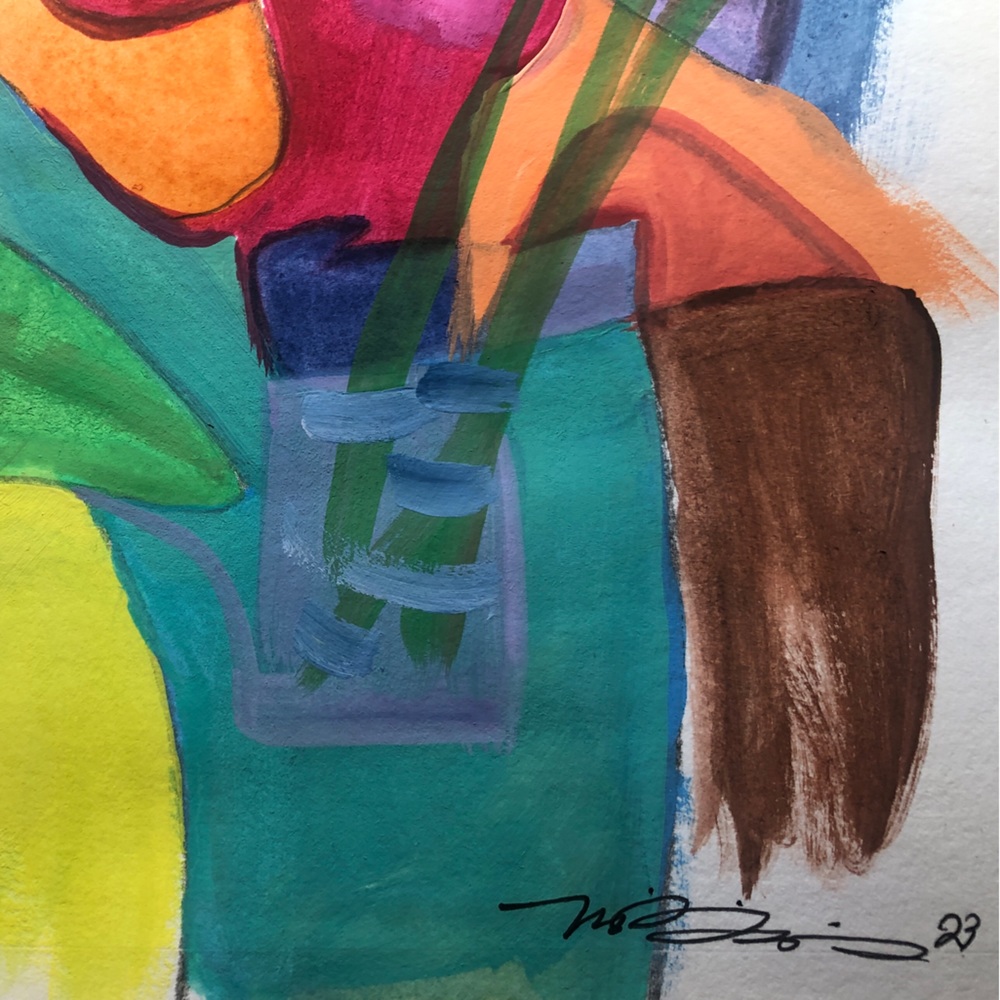 “Sam & Sons” original acrylic painting on paper one-of-a-kind artwork signed - Picture 5 of 5